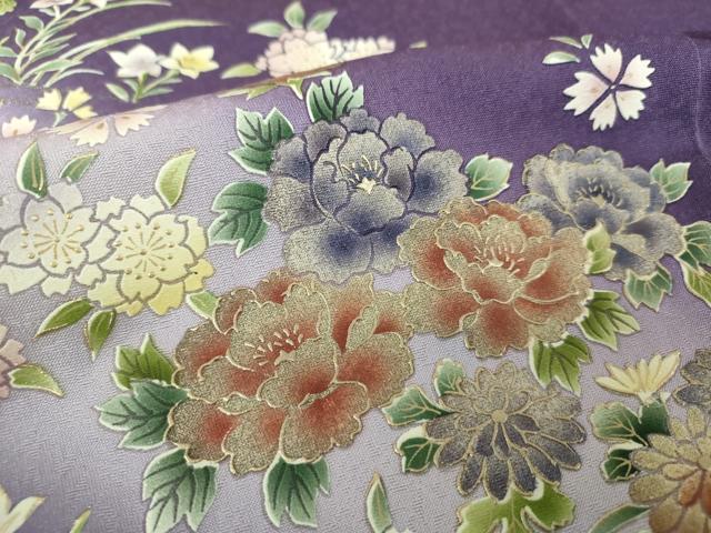 平和屋着物●訪問着　作家物　流水花文　暈し染め　金銀彩　さが美扱い　正絹　逸品　未使用　DABB4887ps