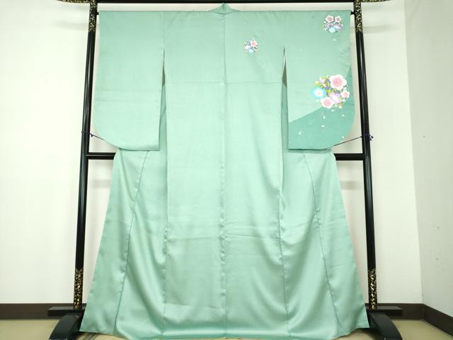平和屋着物●小振袖　二尺袖　舞蝶花文　金銀彩　洗える着物　DABB4890ps