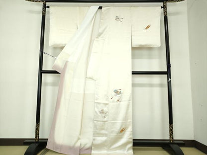平和屋着物●訪問着　総刺繍　宝尽くし楽器花文　正絹　逸品　未使用　DABB4894ps