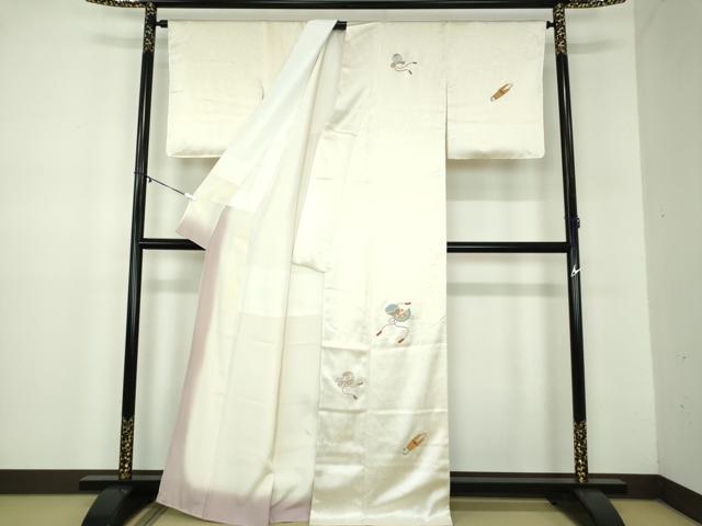 平和屋着物●訪問着　総刺繍　宝尽くし楽器花文　正絹　逸品　未使用　DABB4894ps