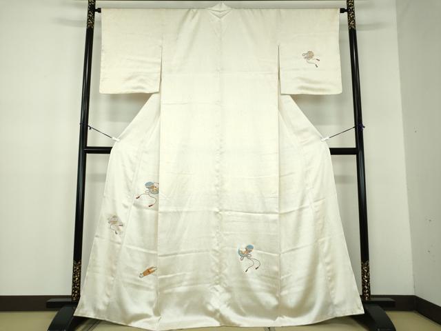平和屋着物●訪問着　総刺繍　宝尽くし楽器花文　正絹　逸品　未使用　DABB4894ps