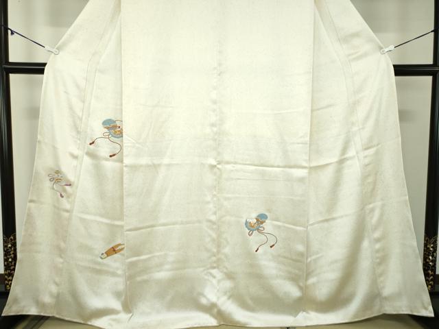 平和屋着物●訪問着　総刺繍　宝尽くし楽器花文　正絹　逸品　未使用　DABB4894ps