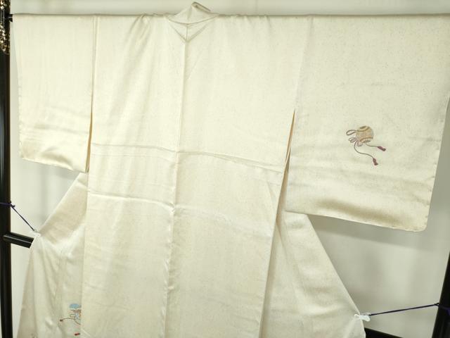 平和屋着物●訪問着　総刺繍　宝尽くし楽器花文　正絹　逸品　未使用　DABB4894ps