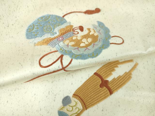 平和屋着物●訪問着　総刺繍　宝尽くし楽器花文　正絹　逸品　未使用　DABB4894ps