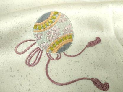 平和屋着物●訪問着　総刺繍　宝尽くし楽器花文　正絹　逸品　未使用　DABB4894ps