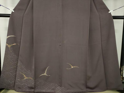 平和屋着物●訪問着　刺繍　ろうけつ染め　飛鶴松竹梅　金糸　正絹　逸品　DABB4895ps