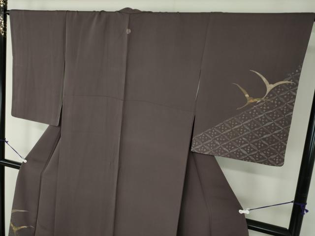 平和屋着物●訪問着　刺繍　ろうけつ染め　飛鶴松竹梅　金糸　正絹　逸品　DABB4895ps