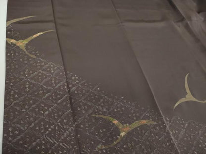 平和屋着物●訪問着　刺繍　ろうけつ染め　飛鶴松竹梅　金糸　正絹　逸品　DABB4895ps