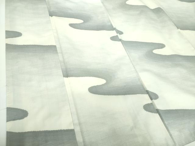 平和屋着物●本場大島紬　白大島　9マルキ　霞文　正絹　逸品　DABB4899ps