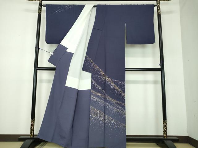 平和屋着物●人間国宝　福田喜三郎　訪問着　霞文　箔散らし　暈し染め　金彩　正絹　逸品　DABB4900ps