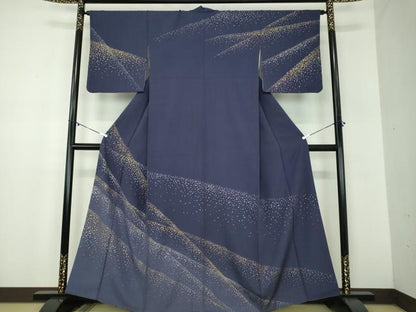 平和屋着物●人間国宝　福田喜三郎　訪問着　霞文　箔散らし　暈し染め　金彩　正絹　逸品　DABB4900ps