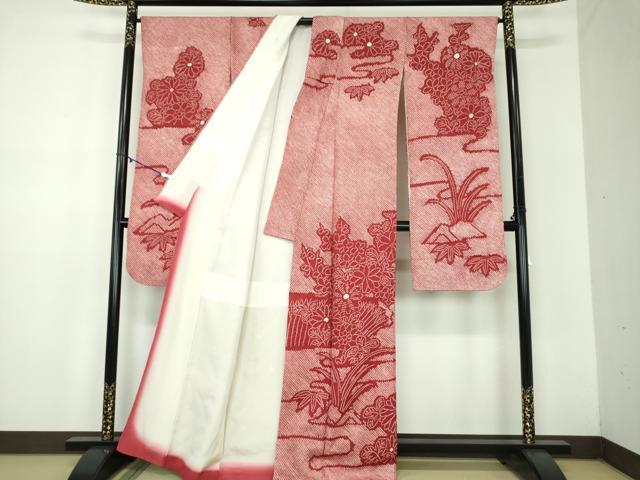 平和屋着物●豪華振袖　総絞り　霞花文　正絹　逸品　DABB4902ps