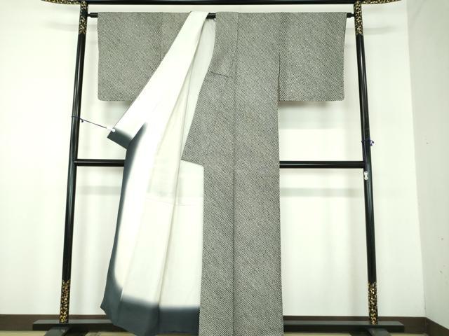 平和屋着物●大変加工の良い総絞り小紋　黒地　正絹　逸品　DABB4903ps