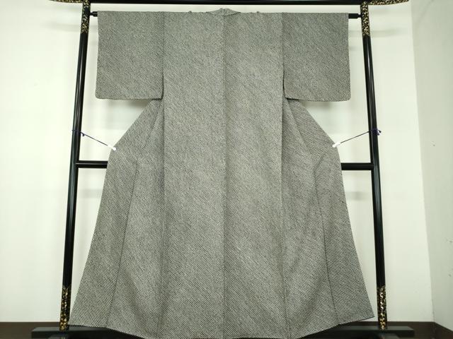 平和屋着物●大変加工の良い総絞り小紋　黒地　正絹　逸品　DABB4903ps