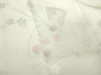 平和屋着物●振袖用長襦袢　無双仕立て　扇面花地紋　暈し染め　正絹　逸品　DABB4906ps