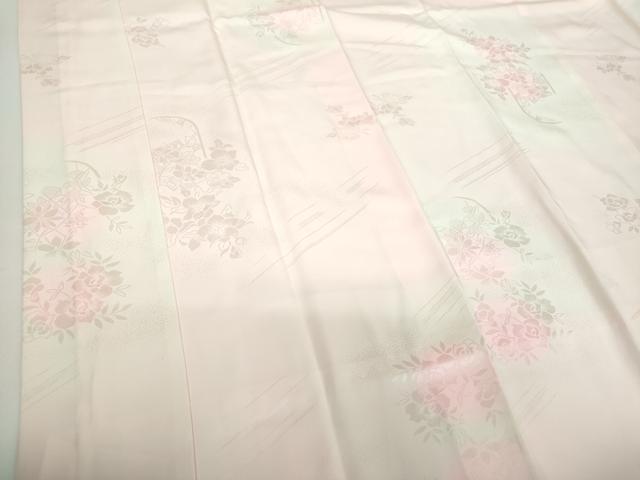 平和屋着物●振袖用長襦袢　袷　草花地紋　暈し染め　正絹　逸品　DABB4908ps