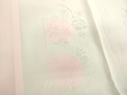 平和屋着物●振袖用長襦袢　袷　草花地紋　暈し染め　正絹　逸品　DABB4908ps