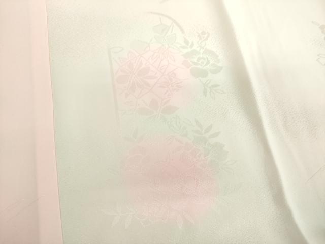 平和屋着物●振袖用長襦袢　袷　草花地紋　暈し染め　正絹　逸品　DABB4908ps