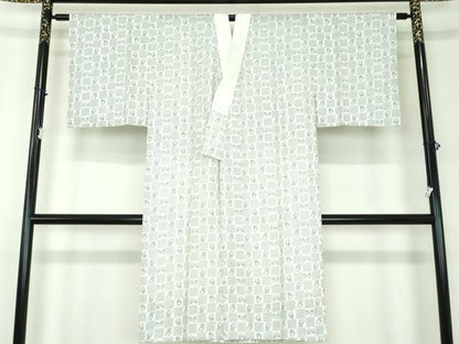 平和屋着物●上質な長襦袢　無双仕立て　半衿刺繍　市松　人形文　正絹　逸品　未使用　DABB4912ps