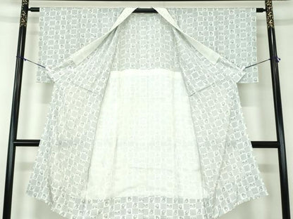 平和屋着物●上質な長襦袢　無双仕立て　半衿刺繍　市松　人形文　正絹　逸品　未使用　DABB4912ps