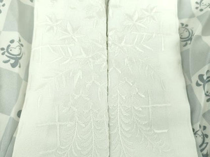 平和屋着物●上質な長襦袢　無双仕立て　半衿刺繍　市松　人形文　正絹　逸品　未使用　DABB4912ps