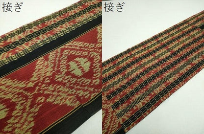平和屋着物●創作　全通柄袋帯　イカット　綿　逸品　DABB4923ps