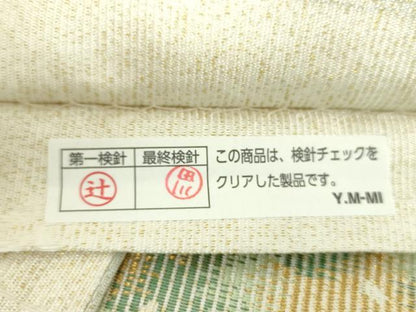 平和屋着物●西陣　山田織物謹製　綴れ　両面　六通柄袋帯　浜松文　金糸　反端・証紙付き　正絹　逸品　未使用　DABB4925ps