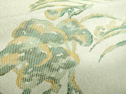 平和屋着物●西陣　山田織物謹製　綴れ　両面　六通柄袋帯　浜松文　金糸　反端・証紙付き　正絹　逸品　未使用　DABB4925ps