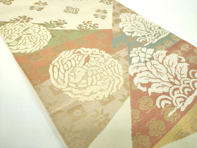 平和屋着物●西陣　川島織物　六通柄　本袋帯　唐織　名物裂花鳥文　金糸　正絹　逸品　DABB4929ps