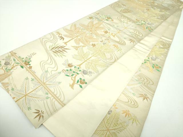 平和屋着物●西陣　川島織物　六通柄　本袋帯　松竹梅　金銀糸　正絹　逸品　DABB4932ps