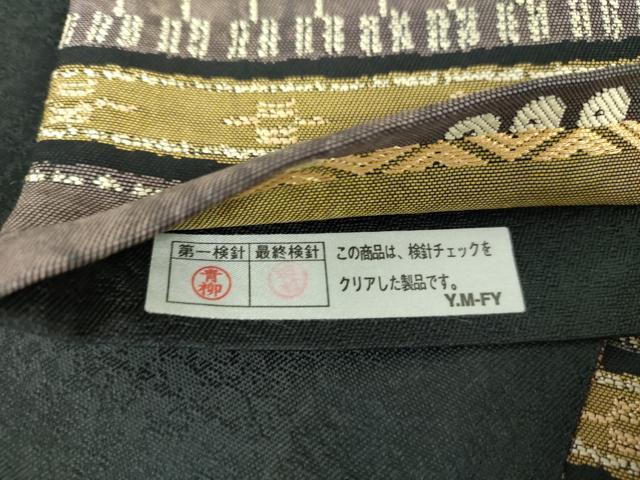 平和屋着物●六通柄袋帯　横段花菱文　金糸　正絹　逸品　DABB4935ps