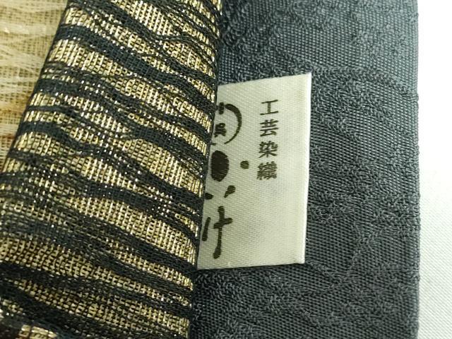 平和屋着物▽太鼓柄袋帯 スリーシーズン 春夏秋 櫛織り 花菱文 金彩 正絹 逸品 DABB4941ps