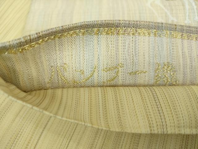 平和屋着物▽西陣 橋本テル織物謹製 六通柄袋帯 スリーシーズン 春夏秋 櫛織り バンブー織 ラクダ 金糸 反端付き 正絹 逸品 DABB4943ps