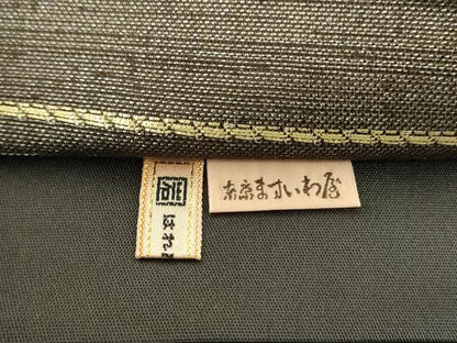 平和屋着物●全通柄袋帯　紬地　立波に兎　市松雪輪舞桜　銀通し地　ますいわ屋扱い　正絹　逸品　DABB4962ps