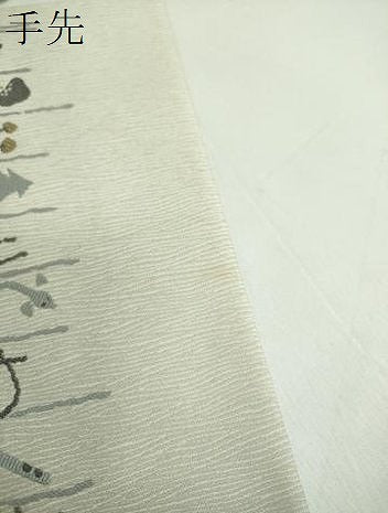 平和屋着物●六通柄袋帯　唐織　成り物　鳥獣　正絹　逸品　DABB4970ps
