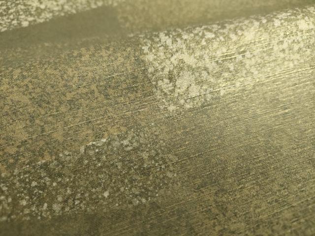 平和屋着物●全通柄袋帯　紬地　間道　金彩　正絹　逸品　DABB4986ps