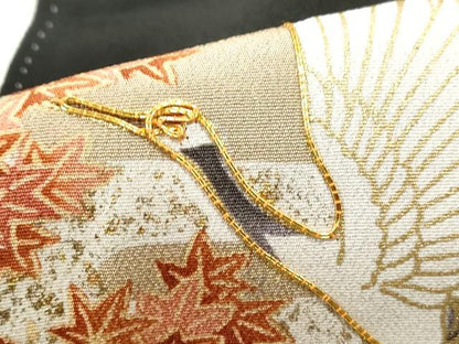 平和屋着物■豪華黒留袖　駒刺繍　渡橋飛鶴風景文　金彩　正絹　逸品　DABB5067qa