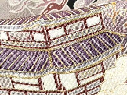 平和屋着物■豪華黒留袖　駒刺繍　立波風景文　金彩　正絹　逸品　DABB5098qa