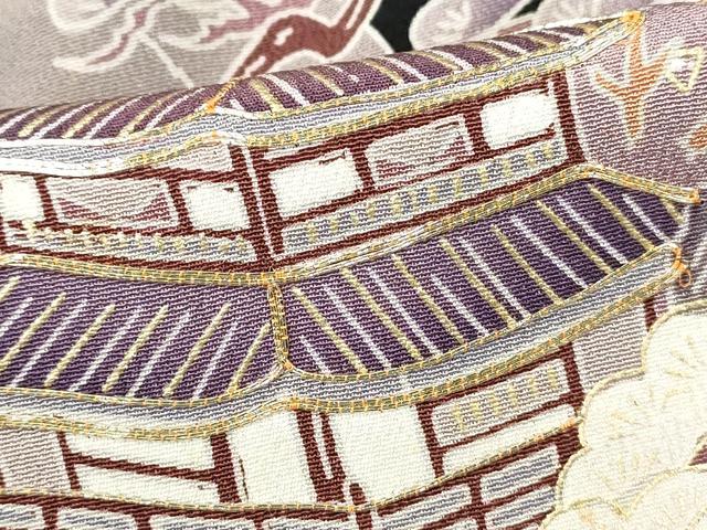 平和屋着物■豪華黒留袖　駒刺繍　立波風景文　金彩　正絹　逸品　DABB5098qa