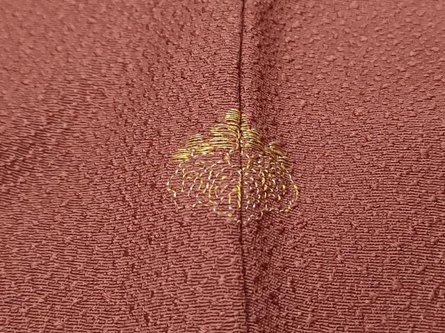 平和屋着物■上質な色無地 花丸地紋 蘇芳香色 正絹 逸品 DABB5114qa