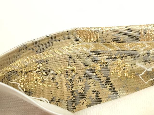平和屋着物◎六通柄袋帯　立波枝松文　綾つづれ　金糸　引箔　正絹　逸品　DABB5150qa