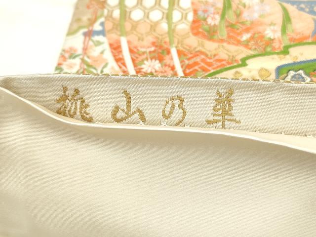 平和屋着物◎六通柄袋帯　唐織　桃山の華　金糸　正絹　逸品　DABB5159qa
