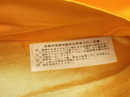 平和屋着物◎六通柄袋帯　唐織　乱菊　金糸　正絹　逸品　DABB5207qa