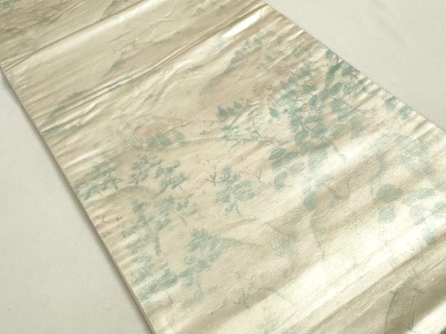 平和屋着物◎六通柄袋帯　風景文　正絹　逸品　DABB5240qa