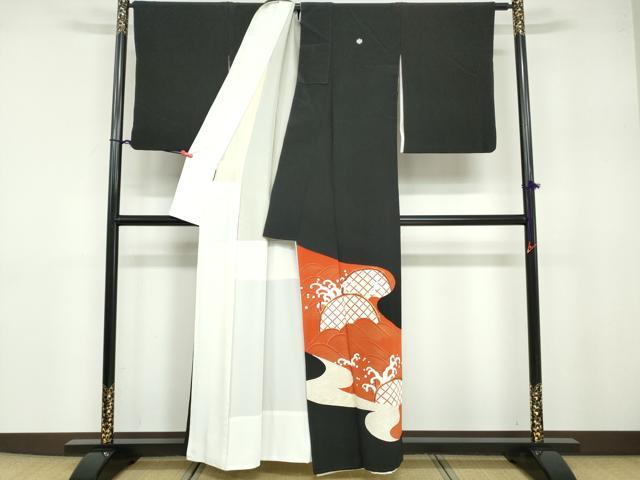 平和屋着物■豪華黒留袖 作家物 駒刺繍 立波文 金彩 正絹 逸品 DABB5257qa