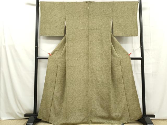 平和屋着物■上質な小紋 芝文 鬼しぼ縮緬 正絹 逸品 DABB5353qa