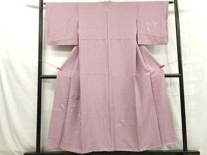 平和屋着物■中国三大刺繍 スワトウ刺繍 汕頭刺繍 無地絵羽訪問着 絵巻花文 紅藤色 正絹 逸品 DABB5354qa