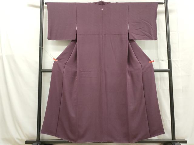 平和屋着物■上質な色無地 紗綾形地紋 滅紫色 正絹 逸品 DABB5359qa