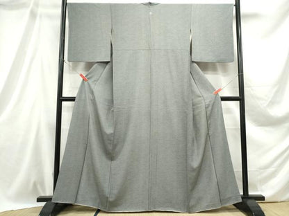 平和屋着物■上質な小紋 鹿の子文 黒地 正絹 逸品 DABB5371qa