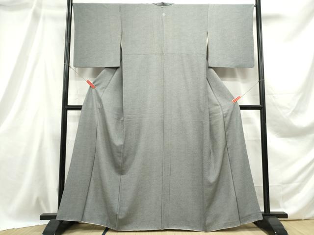 平和屋着物■上質な小紋 鹿の子文 黒地 正絹 逸品 DABB5371qa